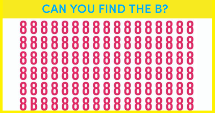 Find All 5 B's In Less Than 25 Seconds!